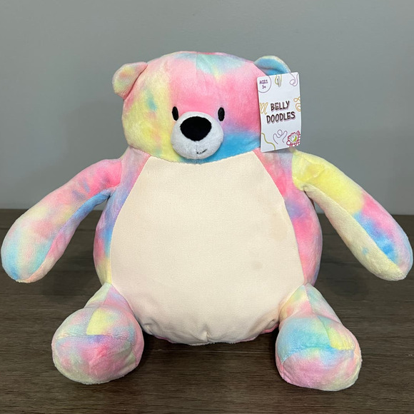 Animal Adventure Bellydoodles‎ Tie Dye Teddy Bear Plush - Picture 1 of 6
